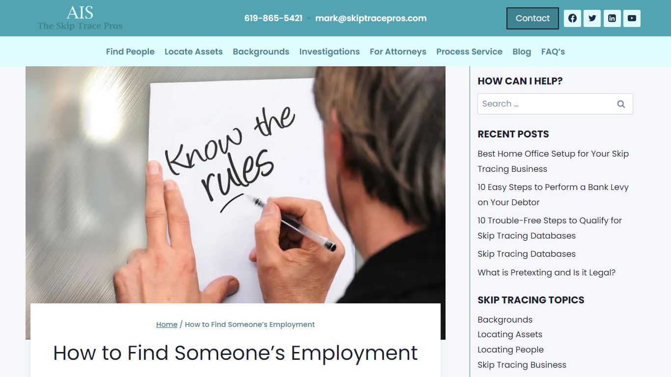 How To Find Someone's Employment | Skip Trace Pros